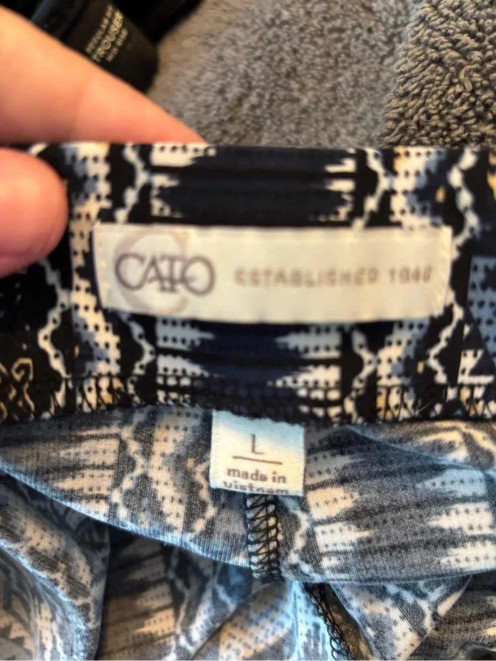 Cato Black & Cream Wide-Leg Tribal Pattern Pants